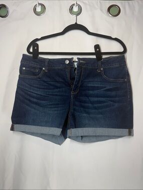 Time and Tru Dark Blue Cuffed Denim Shorts